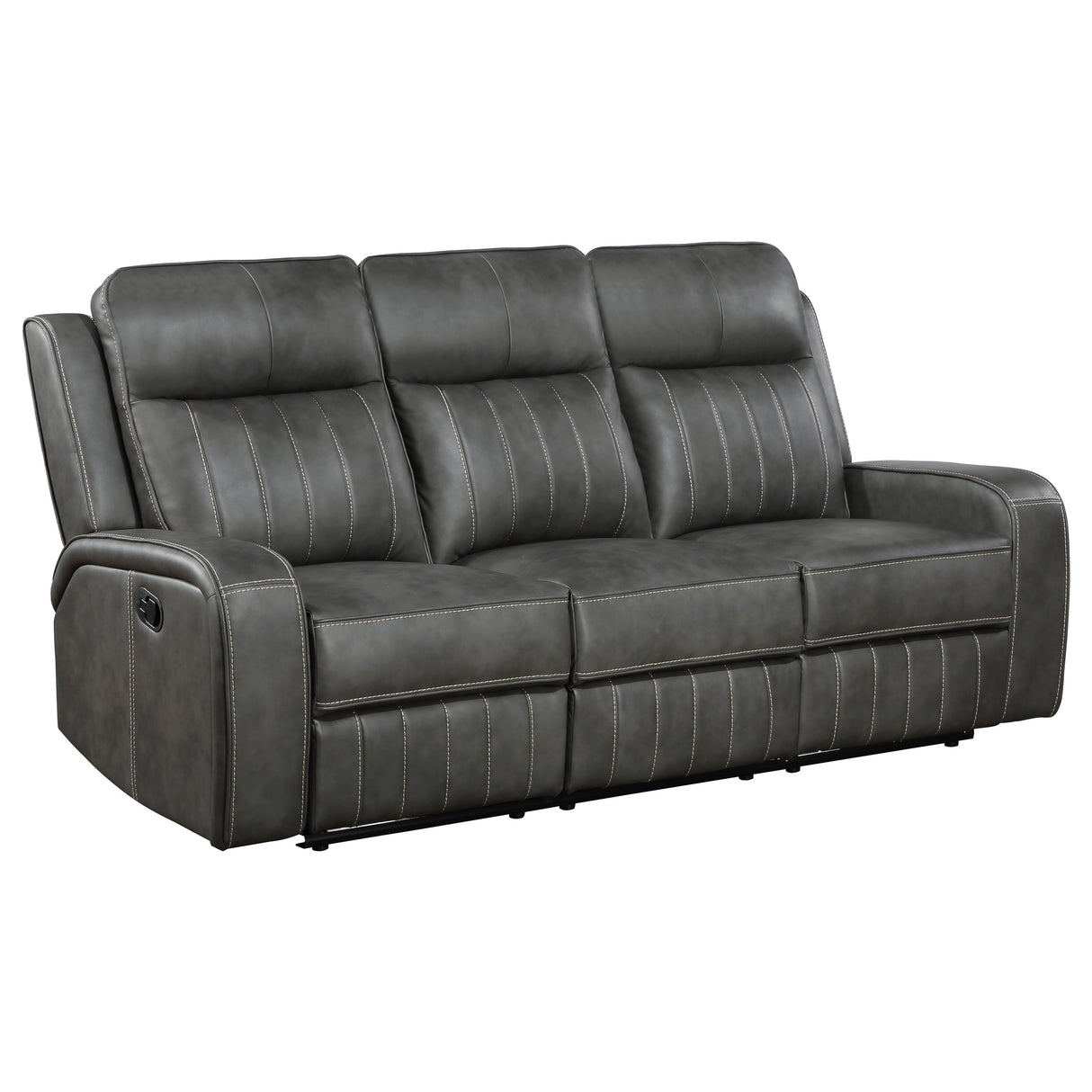 Furniture City Houma - Coaster - Raelynn Upholstered Track Arm Motion Sofa Grey - 603191