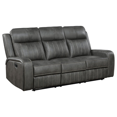 Furniture City Houma - Coaster - Raelynn Upholstered Track Arm Motion Sofa Grey - 603191