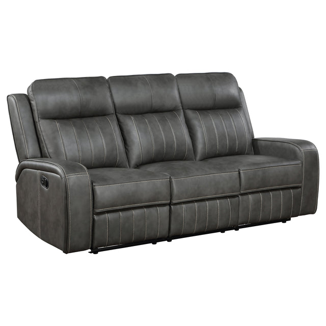 Furniture City Houma - Coaster - Raelynn Upholstered Track Arm Motion Sofa Grey - 603191