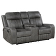 Furniture City Houma - Coaster - Raelynn Upholstered Track Arm Motion Loveseat Grey - 603192