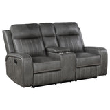 Furniture City Houma - Coaster - Raelynn Upholstered Track Arm Motion Loveseat Grey - 603192