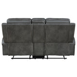 Raelynn Upholstered Track Arm Motion Loveseat Grey