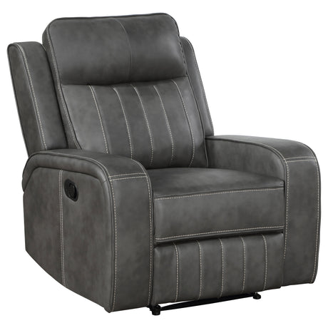 Furniture City Houma - Coaster - Raelynn Upholstered Track Arm Recliner Grey - 603193