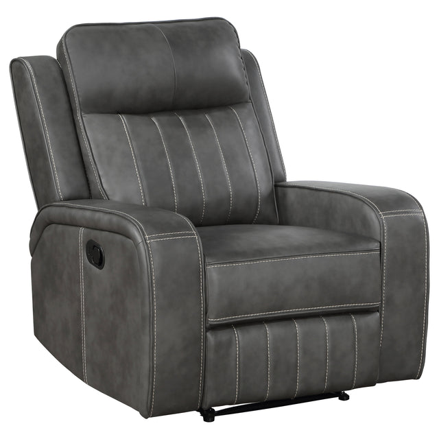Furniture City Houma - Coaster - Raelynn Upholstered Track Arm Recliner Grey - 603193