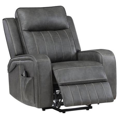 Furniture City Houma - Coaster - Raelynn Upholstered Power Lift Recliner Chair Grey - 603194P