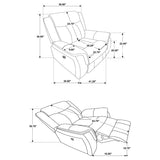 Lawrence 3-piece Upholstered Reclining Sofa Set Charcoal