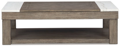 Loyaska - Lift Top Cocktail Table - Grayish Brown / White