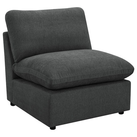 Furniture City Houma - Coaster - Collins Modular Armless Chair Dark Grey - 609530AC