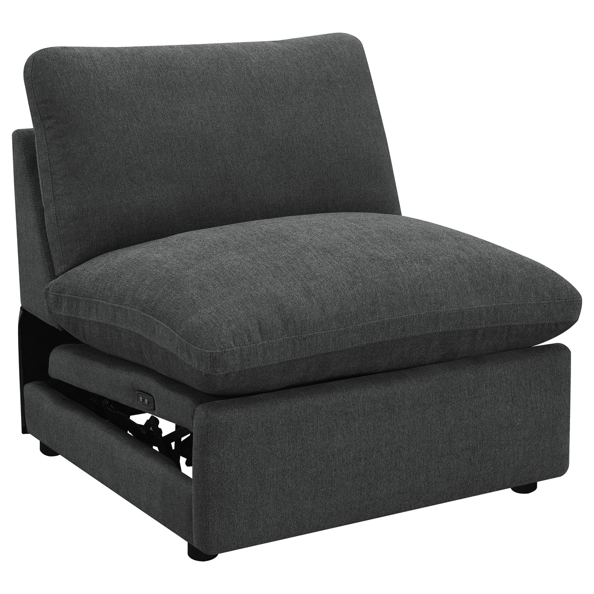 Furniture City Houma - Coaster - Collins Modular Power Armless Recliner Dark Grey - 609530ARP