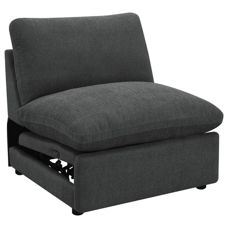 Furniture City Houma - Coaster - Collins Modular Power Armless Recliner Dark Grey - 609530ARP