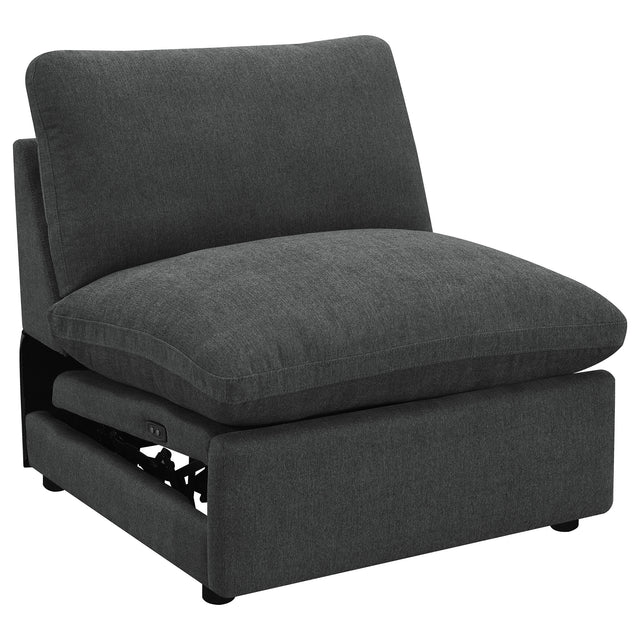 Furniture City Houma - Coaster - Collins Modular Power Armless Recliner Dark Grey - 609530ARP