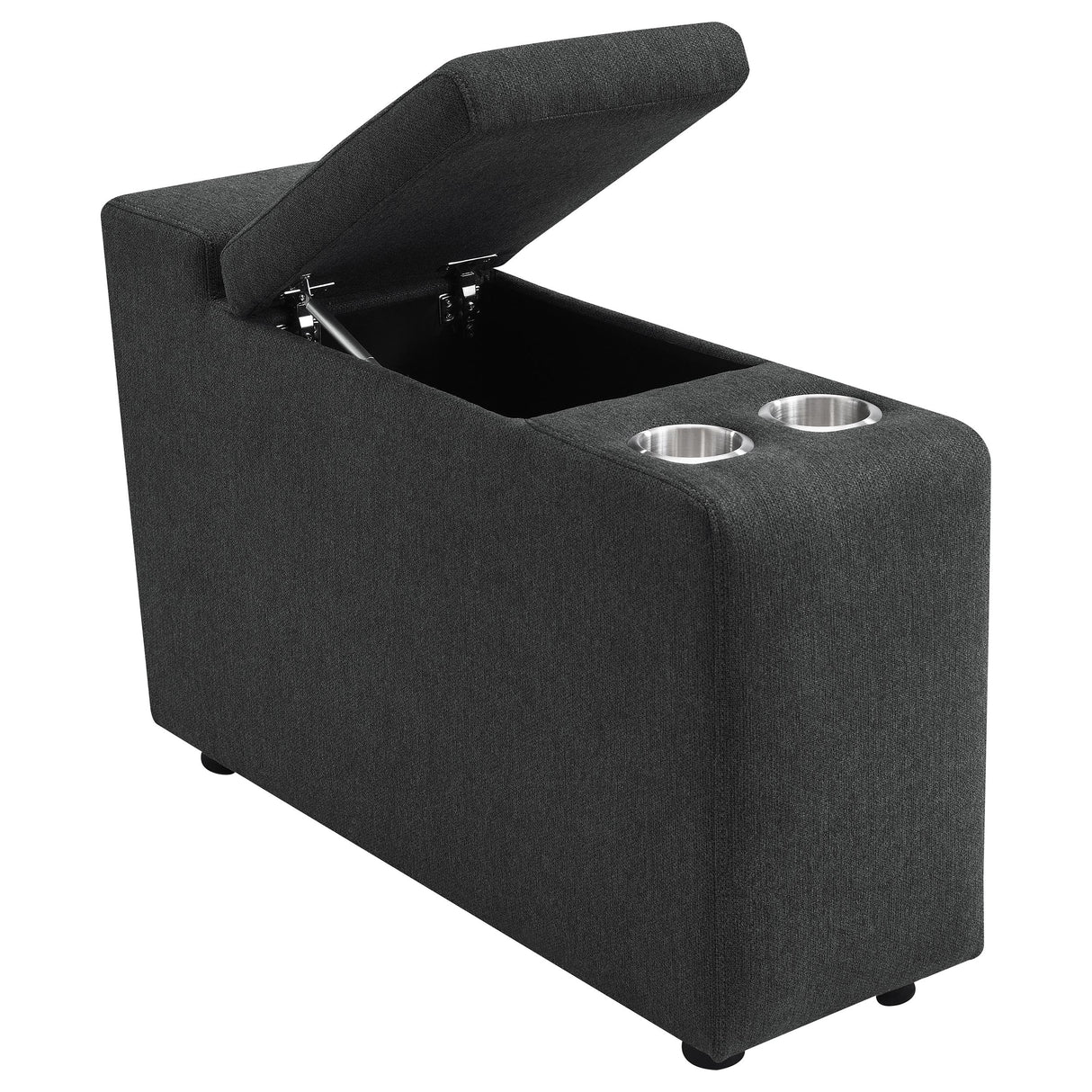 Collins Upholstered Modular Storage Console Dark Grey