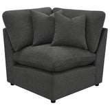 Furniture City Houma - Coaster - Collins Modular Corner Chair Dark Grey - 609530CRN