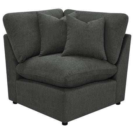 Furniture City Houma - Coaster - Collins Modular Corner Chair Dark Grey - 609530CRN