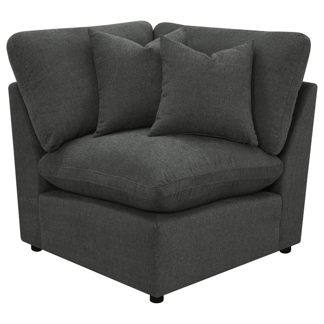 Furniture City Houma - Coaster - Collins Modular Corner Chair Dark Grey - 609530CRN