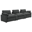 Furniture City Houma - Coaster - Collins 5-piece Power Reclining Home Theater Seating Dark Grey - 609531PT