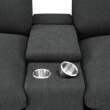 Collins 5-piece Power Reclining Home Theater Seating Dark Grey