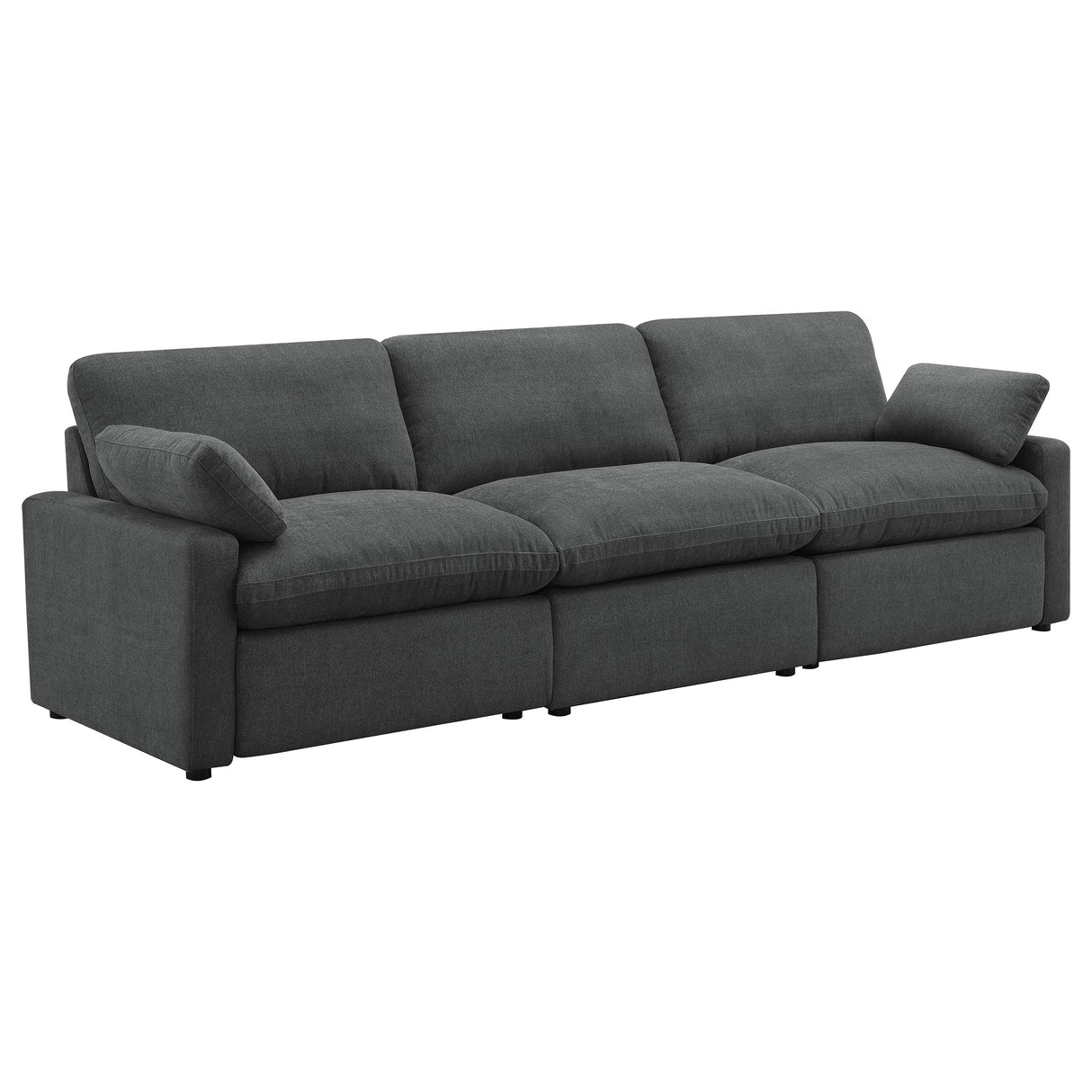 Furniture City Houma - Coaster - Collins Modular Power Sofa Dark Grey - 609531P