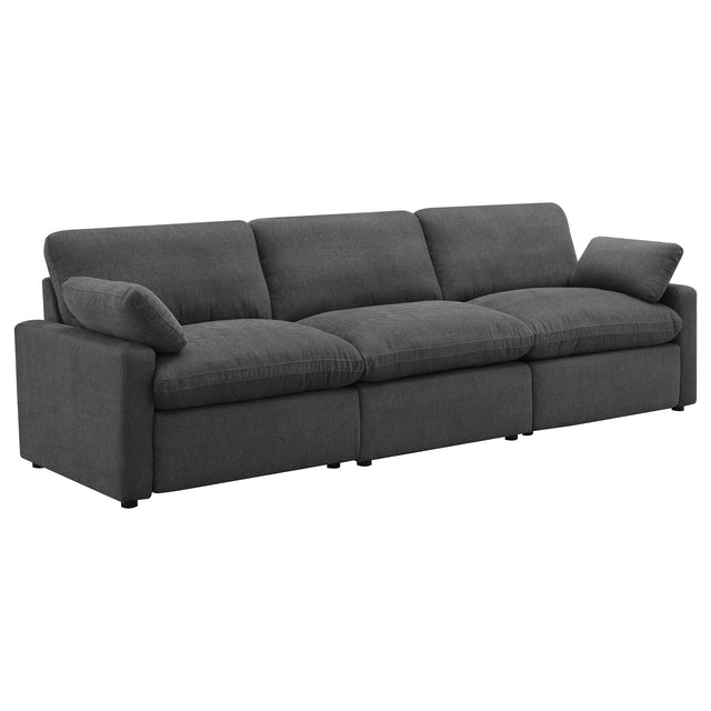 Furniture City Houma - Coaster - Collins Modular Power Sofa Dark Grey - 609531P