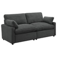 Furniture City Houma - Coaster - Collins Modular Power Loveseat Dark Grey - 609532P
