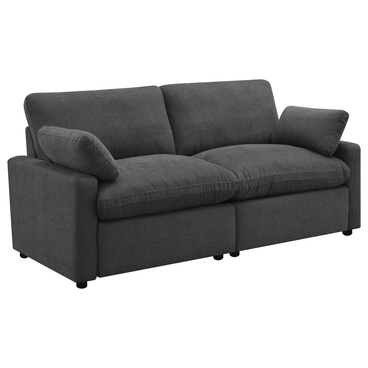 Furniture City Houma - Coaster - Collins Modular Power Loveseat Dark Grey - 609532P
