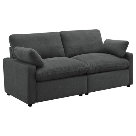 Furniture City Houma - Coaster - Collins Modular Power Loveseat Dark Grey - 609532P