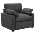 Furniture City Houma - Coaster - Collins Upholstered Power Recliner Chair Dark Grey - 609533P