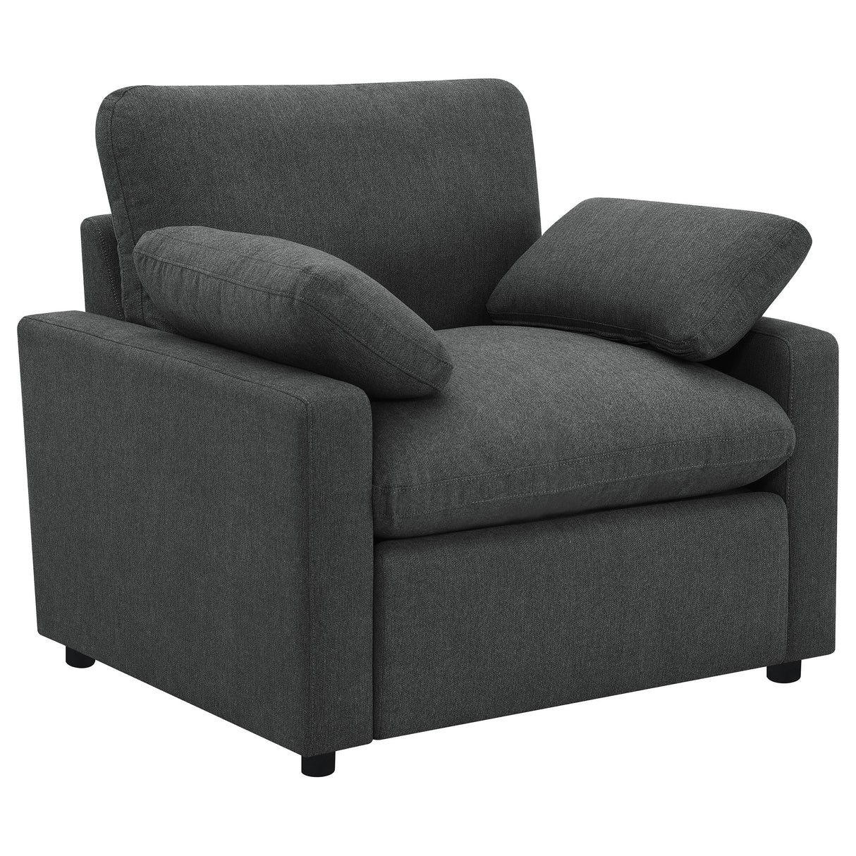 Furniture City Houma - Coaster - Collins Upholstered Power Recliner Chair Dark Grey - 609533P