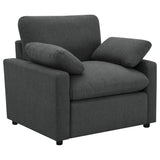 Furniture City Houma - Coaster - Collins Upholstered Power Recliner Chair Dark Grey - 609533P