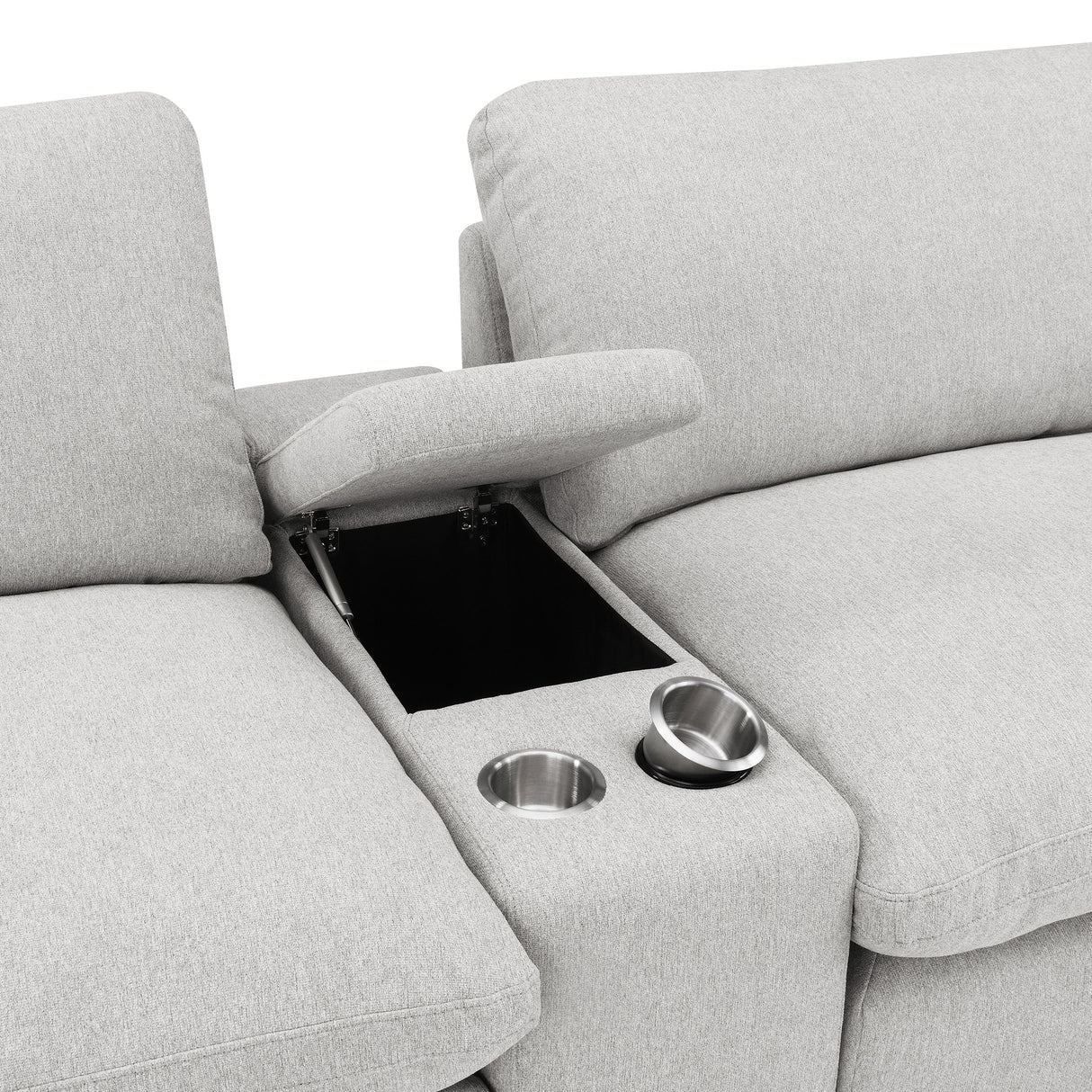 Collins Upholstered Modular Storage Console Grey