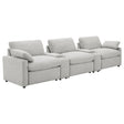 Furniture City Houma - Coaster - Collins 5-piece Power Reclining Home Theater Seating Grey - 609561PT