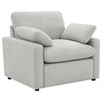 Furniture City Houma - Coaster - Collins Upholstered Power Recliner Chair Grey - 609563P