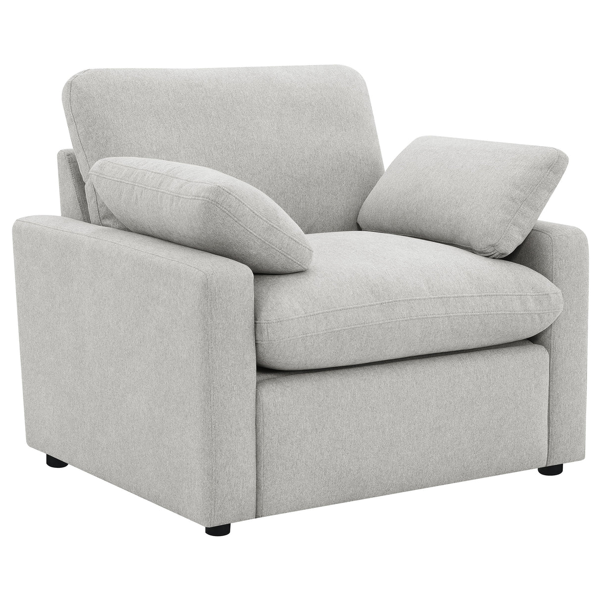 Furniture City Houma - Coaster - Collins Upholstered Power Recliner Chair Grey - 609563P