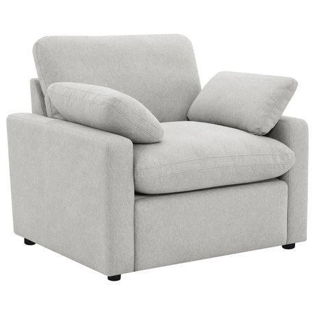 Furniture City Houma - Coaster - Collins Upholstered Power Recliner Chair Grey - 609563P