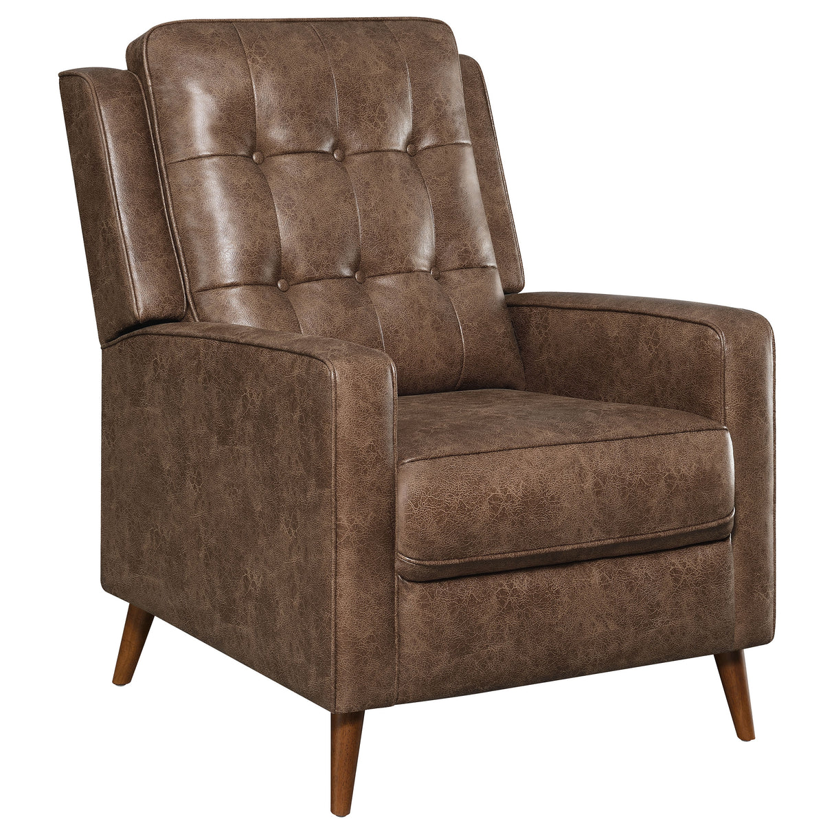 Furniture City Houma - Coaster - Davidson Upholstered Tufted Push Back Recliner Brown - 609566
