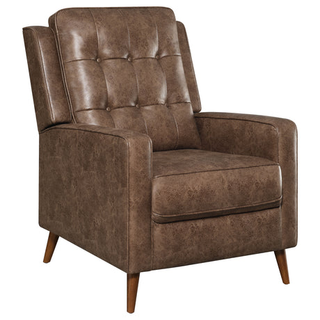 Furniture City Houma - Coaster - Davidson Upholstered Tufted Push Back Recliner Brown - 609566