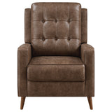 Davidson Upholstered Tufted Push Back Recliner Brown