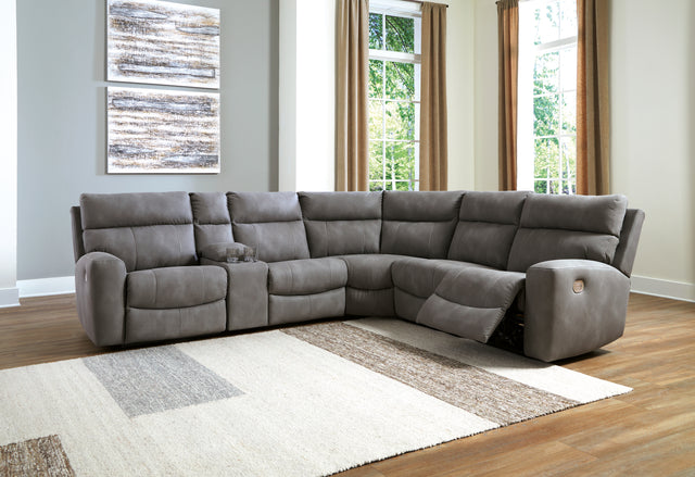 Furniture City Houma - Ashley Furniture - Next-Gen DuraPella 6-Piece Power Reclining Sectional - 6-Piece Power Reclining Sectional / Slate - 61003S7