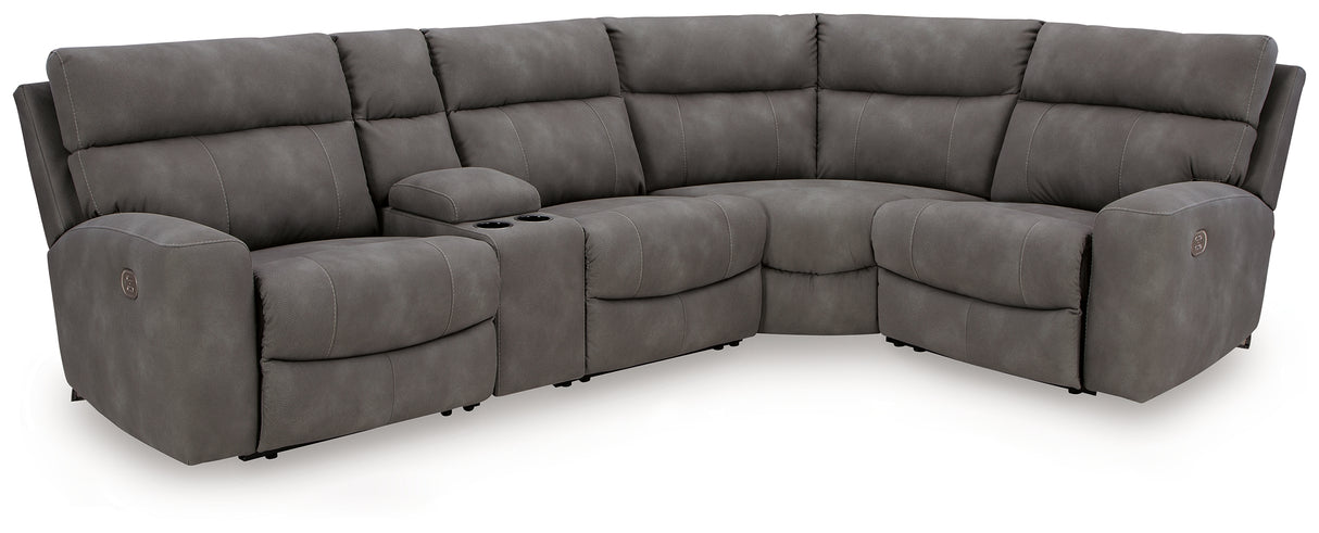 Furniture City Houma - Ashley Furniture - Next-Gen DuraPella 5-Piece Power Reclining Sectional - 5-Piece Power Reclining Sectional / Slate - 61003S5