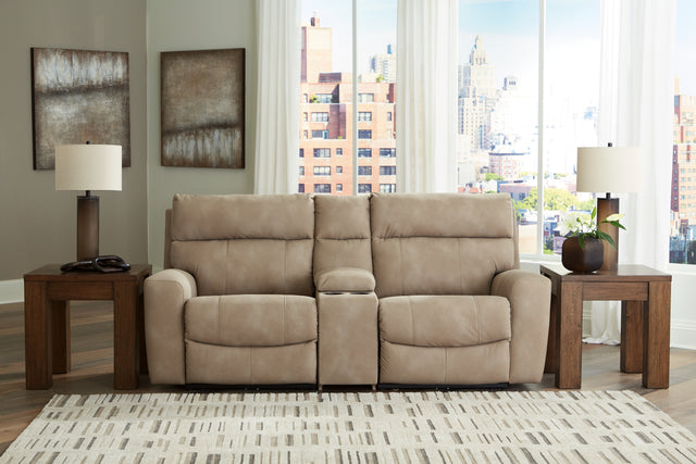 Furniture City Houma - Ashley Furniture - Next-Gen DuraPella 3-Piece Power Reclining Sectional Loveseat with Console - 3-Piece Power Reclining Sectional Loveseat with Console / Sand - 61004S3