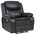 Furniture City Houma - Coaster - Sycamore Upholstered Power Recliner Chair Dark Grey - 610233P