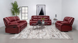 Furniture City Houma - Coaster - Camila 3-piece Upholstered Reclining Sofa Set Red - 610241-S3
