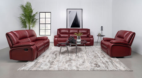 Furniture City Houma - Coaster - Camila 3-piece Upholstered Reclining Sofa Set Red - 610241-S3