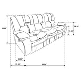Camila 3-piece Upholstered Reclining Sofa Set Red