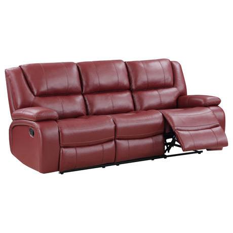 Furniture City Houma - Coaster - Camila Upholstered Motion Reclining Sofa Red - 610241