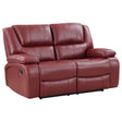 Furniture City Houma - Coaster - Camila Upholstered Motion Reclining Loveseat Red - 610242