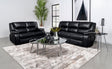 Furniture City Houma - Coaster - Camila 2-piece Upholstered Motion Reclining Sofa Set Black - 610244-S2