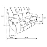 Camila 2-piece Upholstered Motion Reclining Sofa Set Black