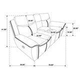 Sloane Upholstered Padded Arm Reclining Loveseat Blue