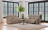 Furniture City Houma - Coaster - Brentwood 2-piece Upholstered Reclining Sofa Set Taupe - 610281-S2